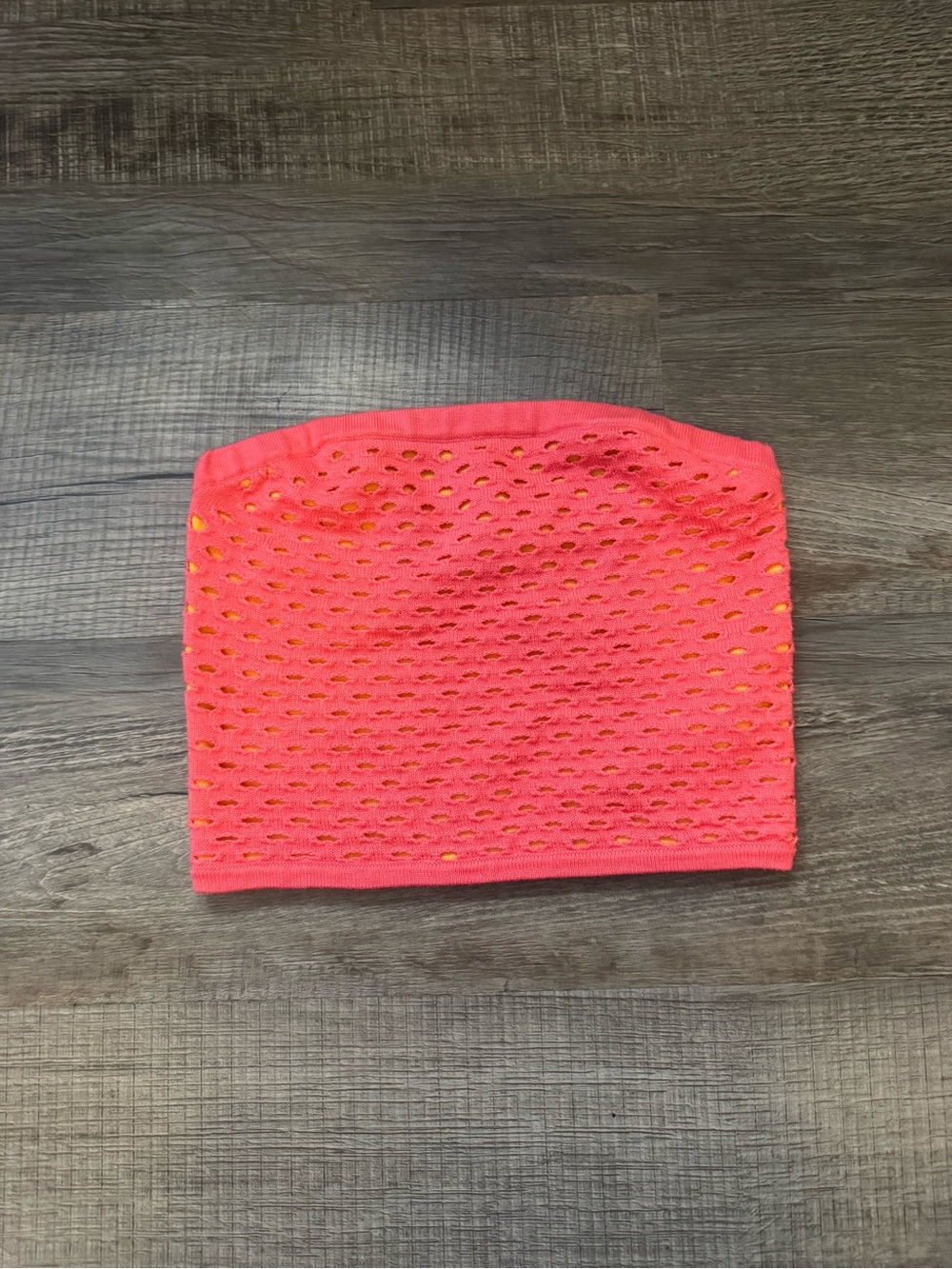 aerie Coral Pink Eyelet Knit tube top